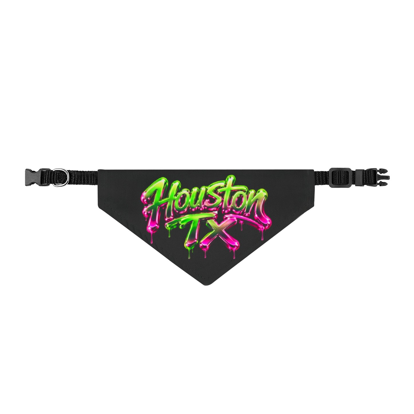 HTX Neon Graffiti Clip-On Pet Bandana