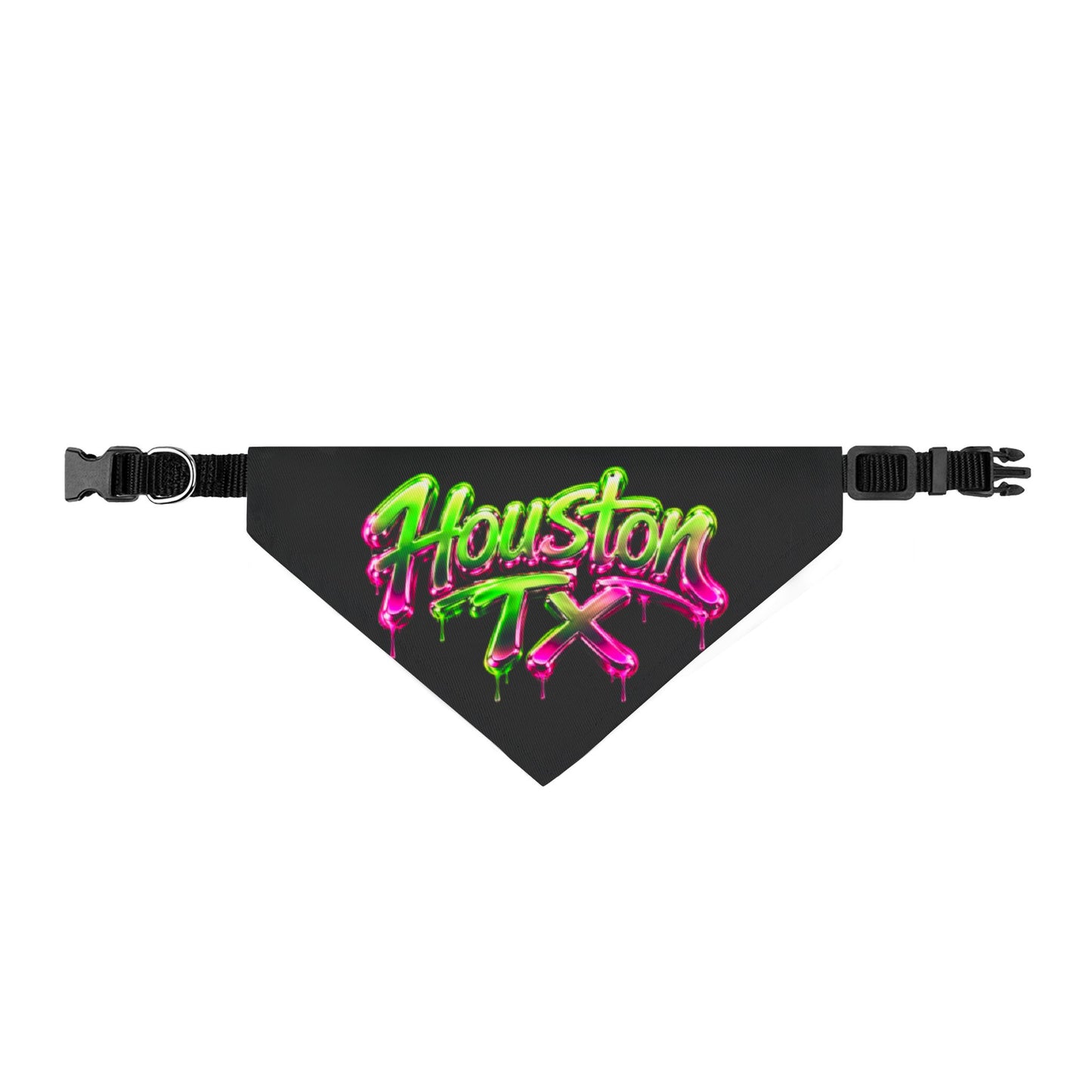 HTX Neon Graffiti Clip-On Pet Bandana