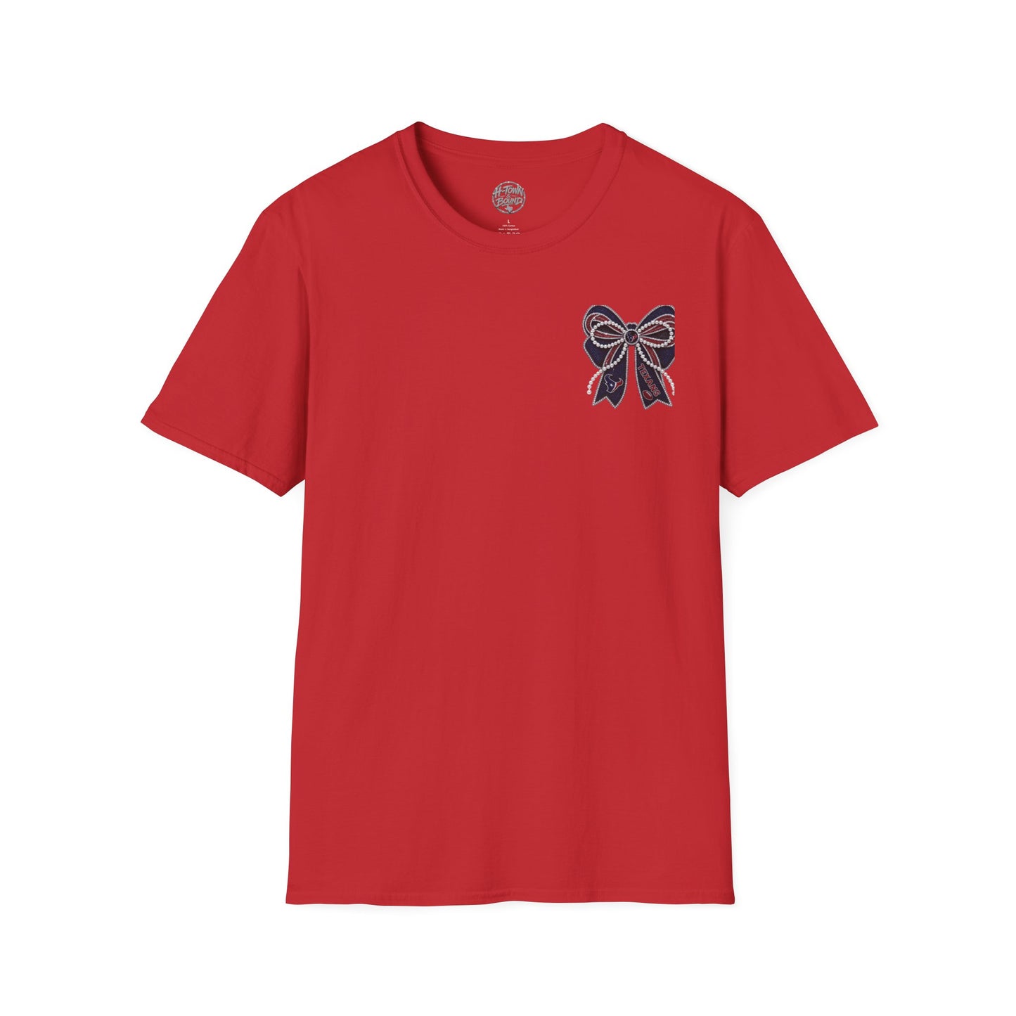 Houston Texans Double Sided Bow Design Graphic Tee