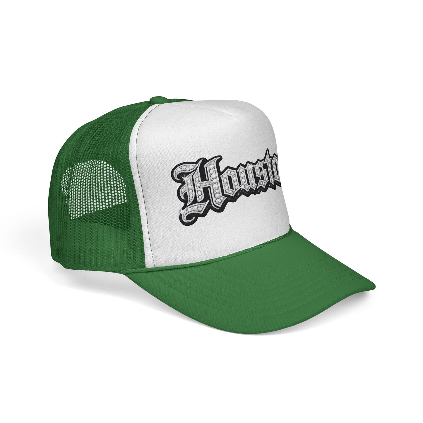 Houston Trucker Hat- Silver Old English