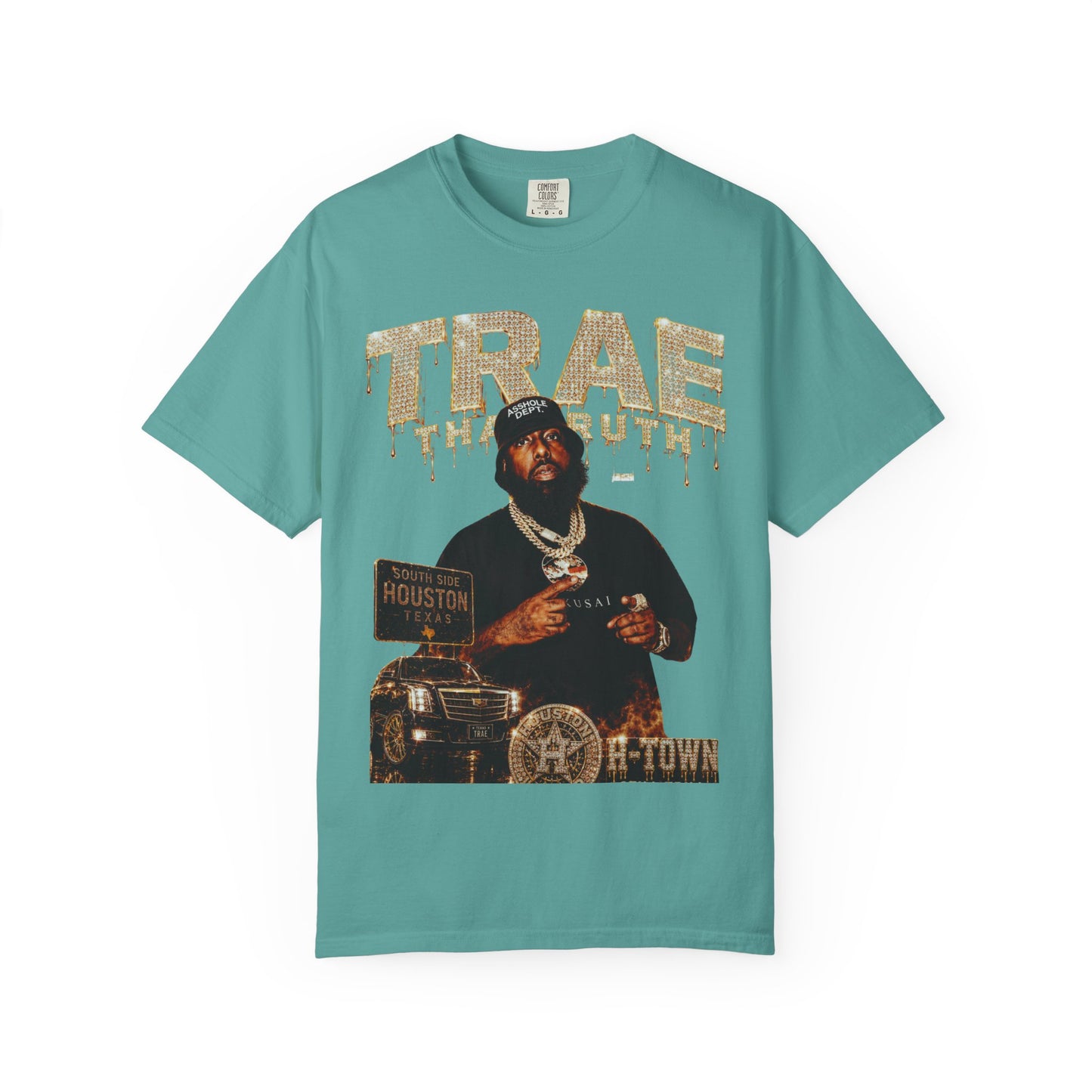 Houston Rapper Graphic Tee- Golden Ice Drip