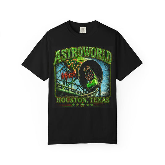 Nostalgic Houston Astroworld Viper Rollercoaster Graphic Tee