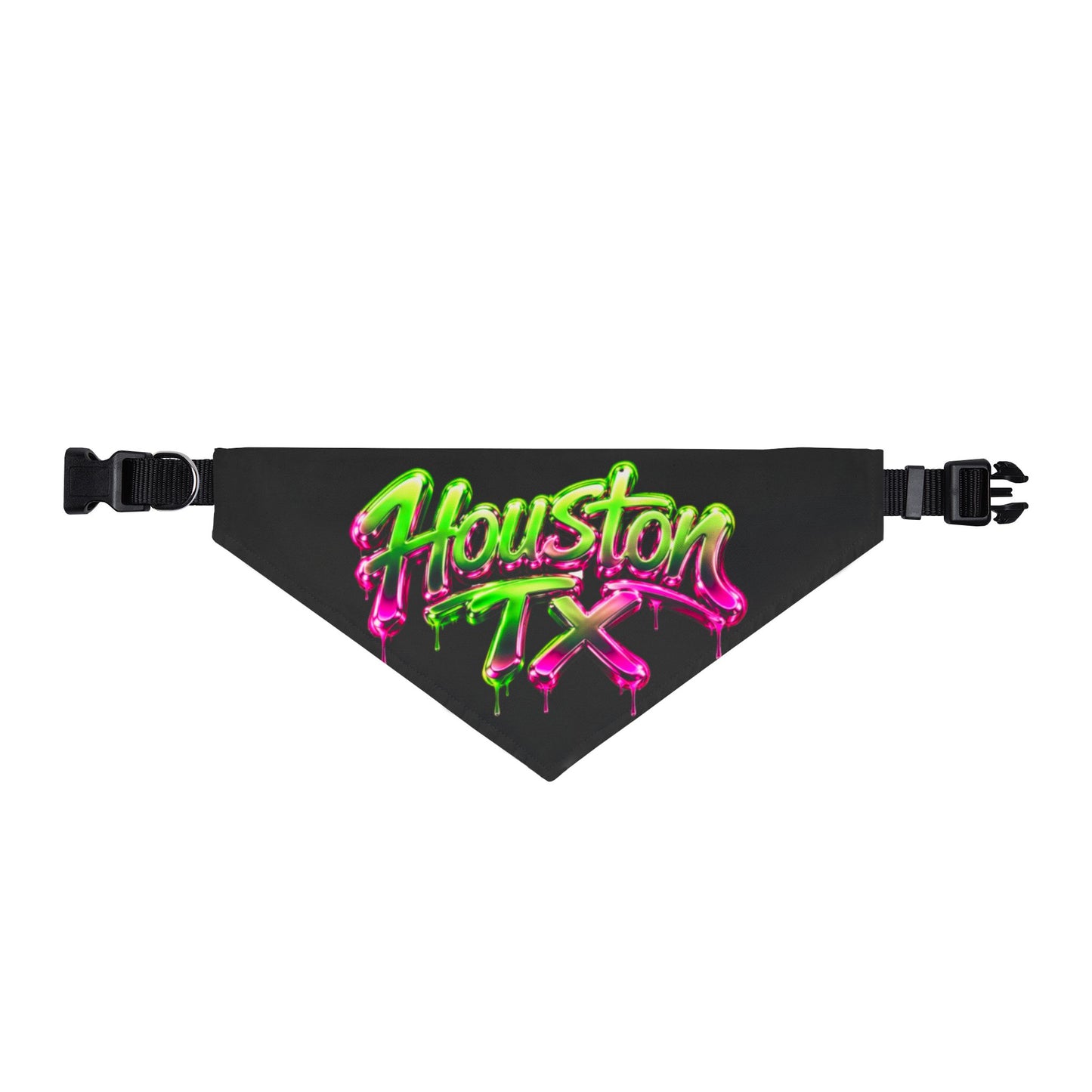 HTX Neon Graffiti Clip-On Pet Bandana