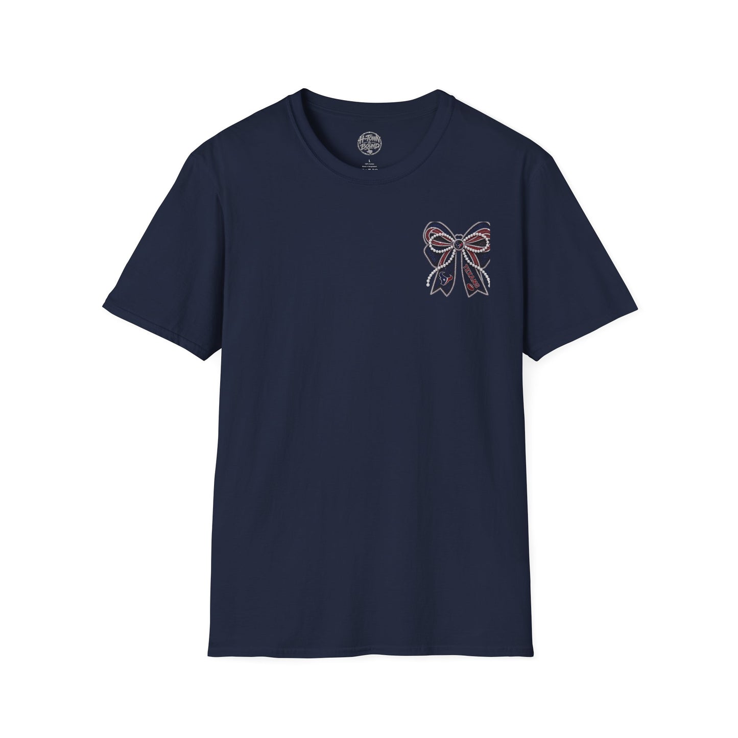 Houston Texans Double Sided Bow Design Graphic Tee