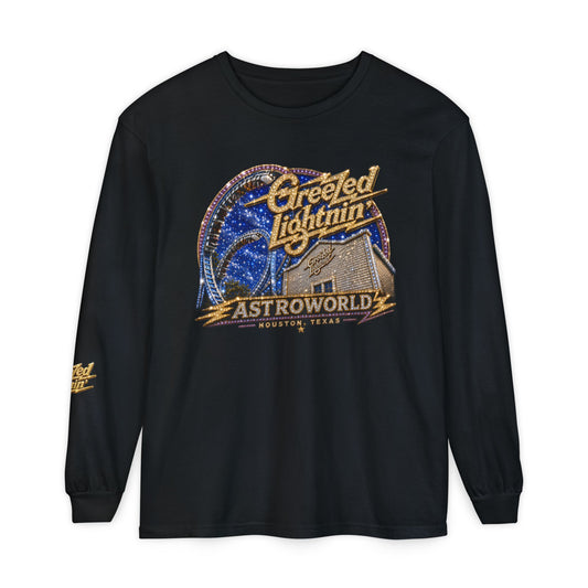 Houston Nostalgia Astroworld Greezed Lightnin Long Sleeve Tee