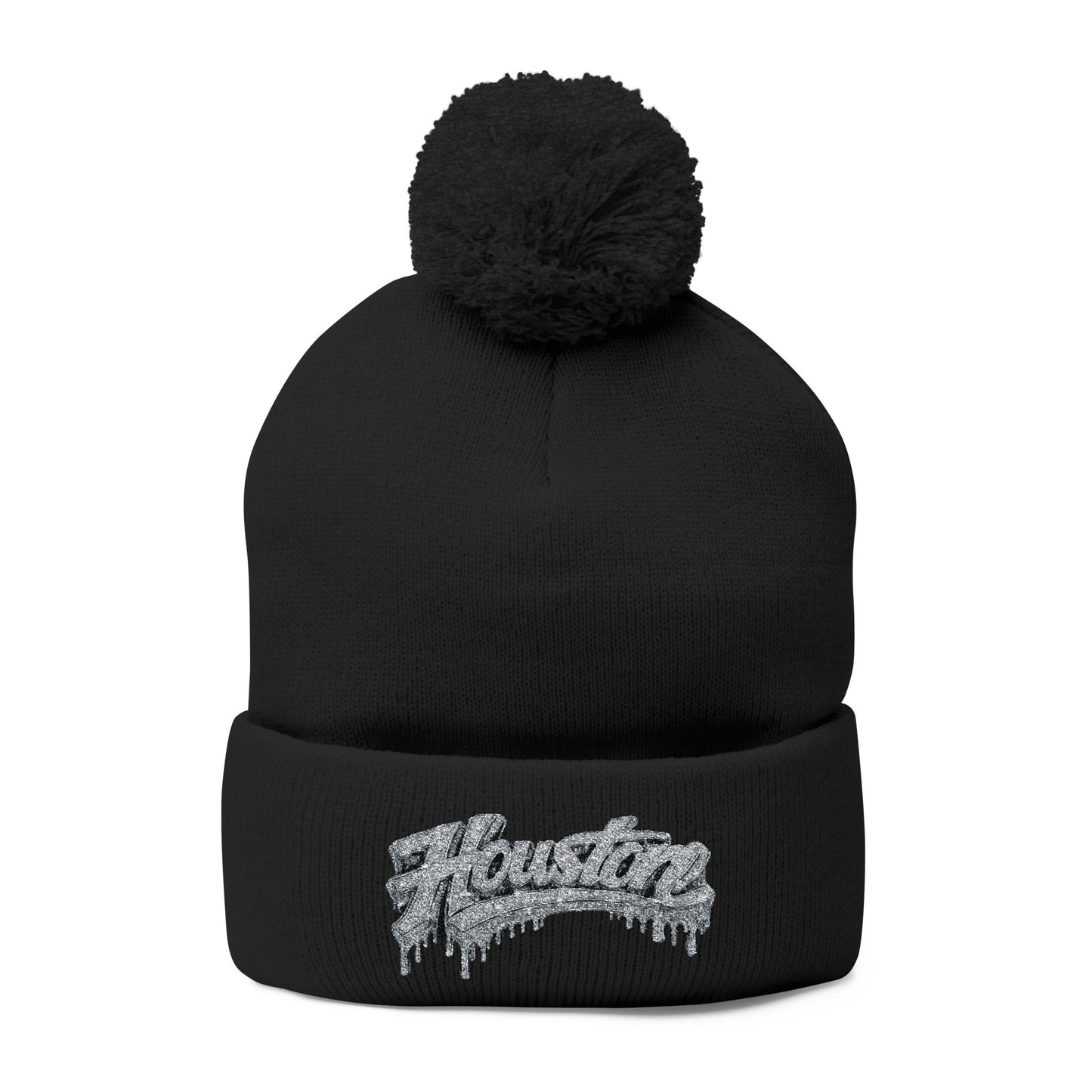 Houston Embroidered Pom-Pom Beanie
