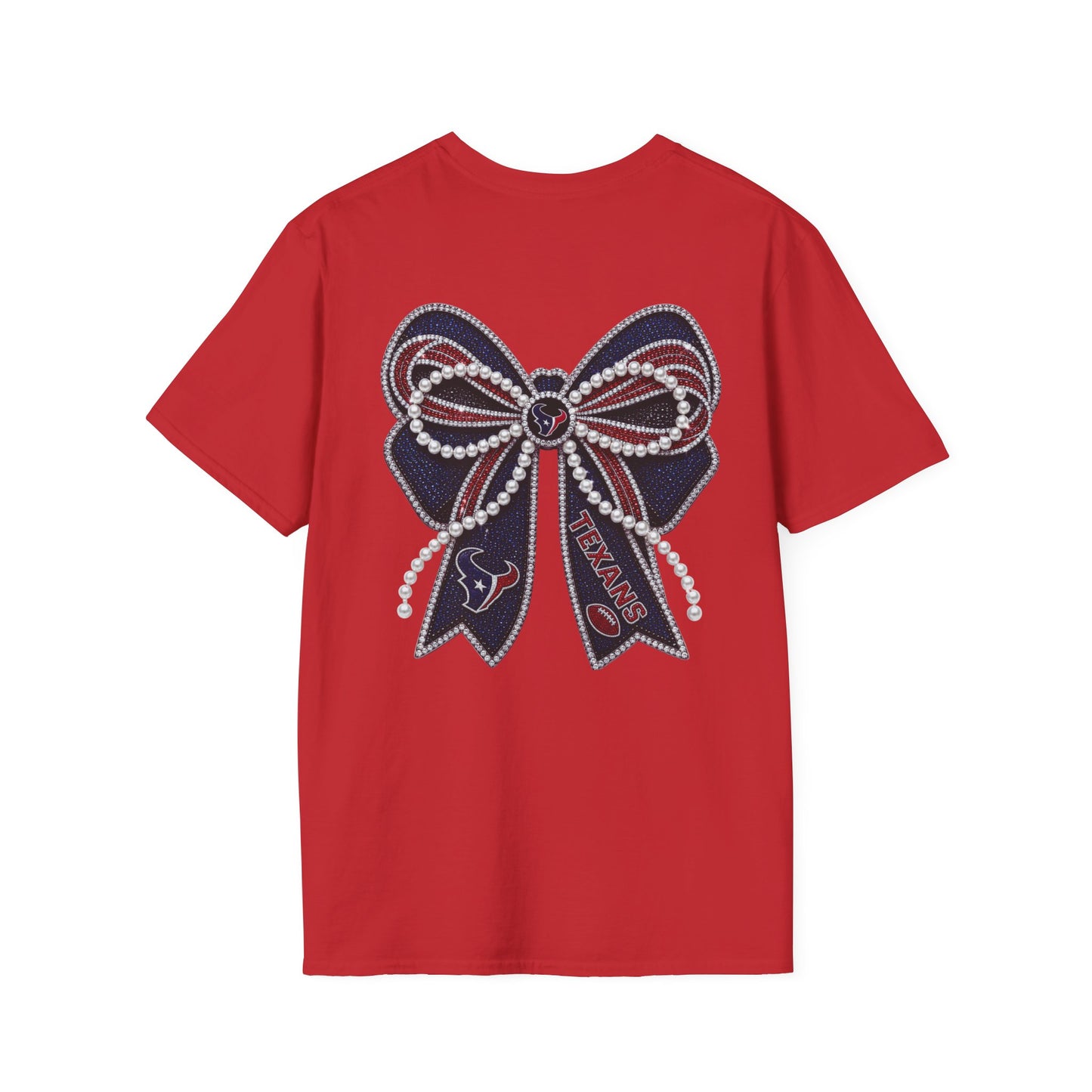 Houston Texans Double Sided Bow Design Graphic Tee