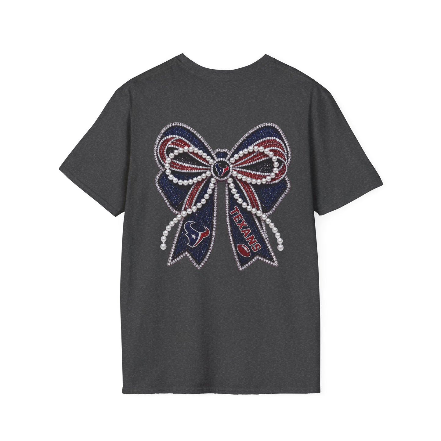 Houston Texans Double Sided Bow Design Graphic Tee