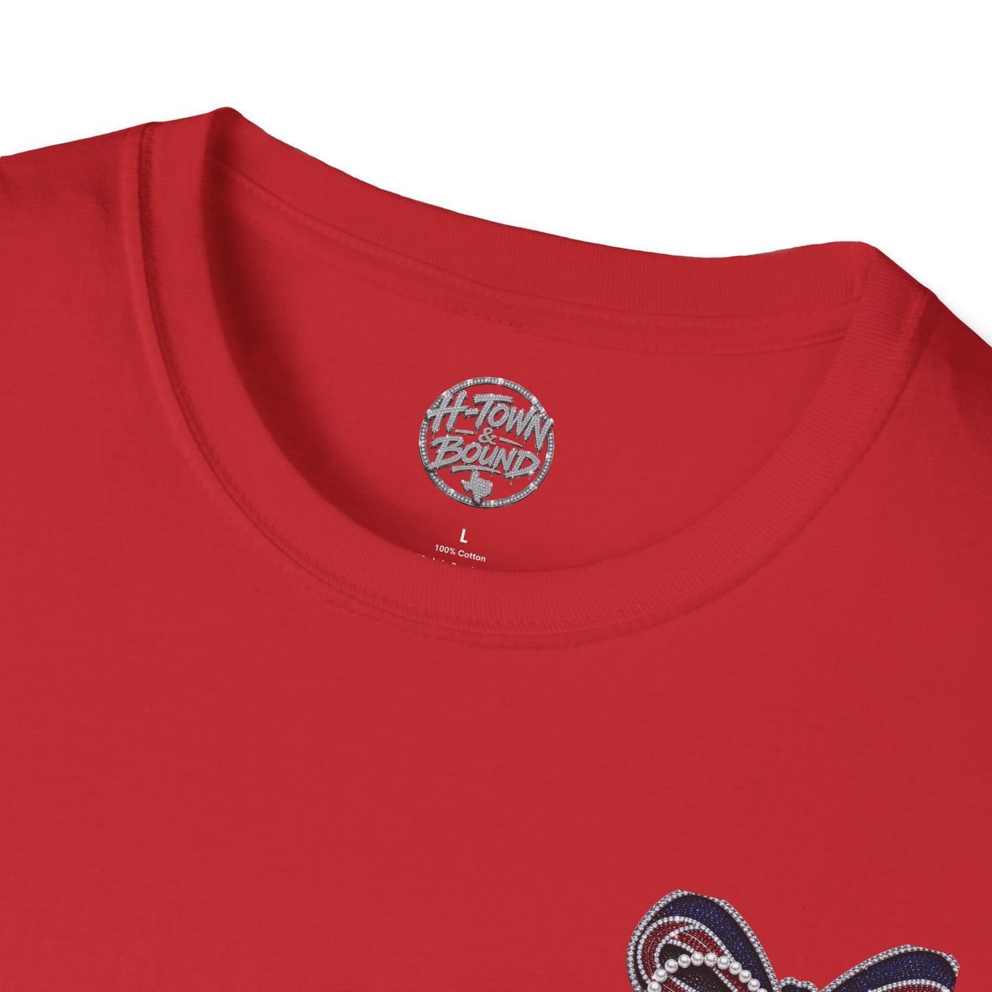 Houston Texans Double Sided Bow Design Graphic Tee
