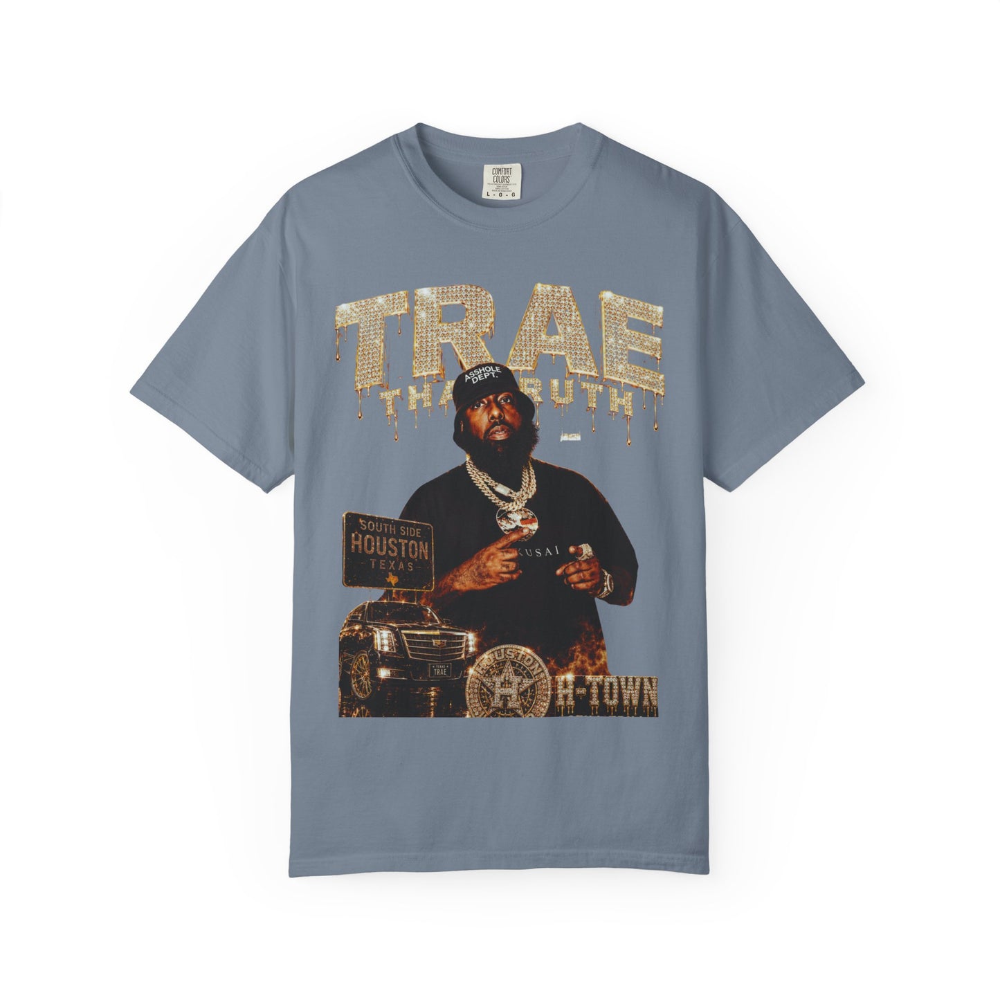 Houston Rapper Graphic Tee- Golden Ice Drip