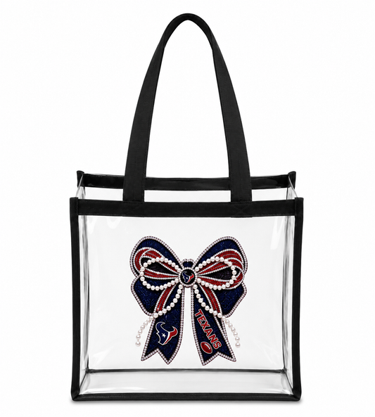 Houston Texans Bow Design Clear Stadium Tote