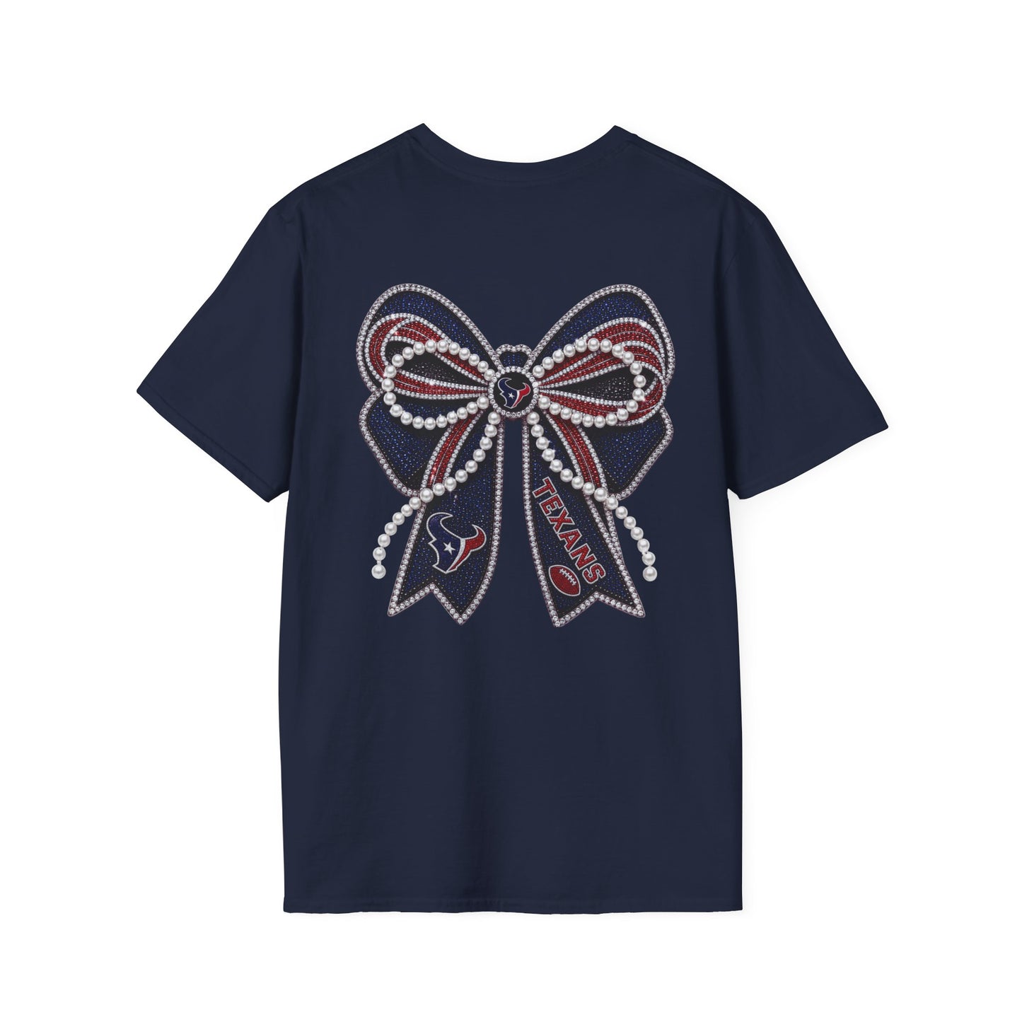 Houston Texans Double Sided Bow Design Graphic Tee