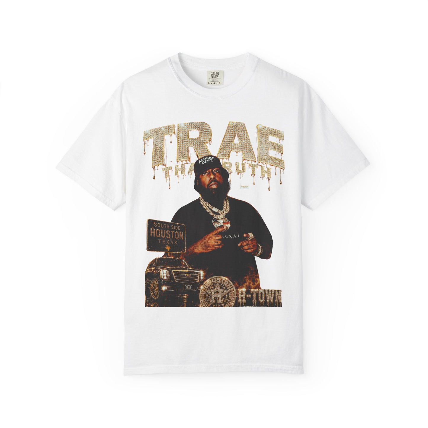 Houston Rapper Graphic Tee- Golden Ice Drip