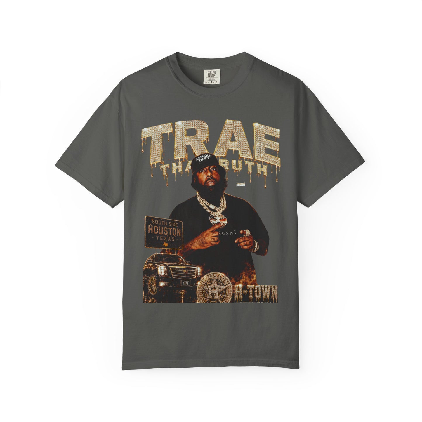 Houston Rapper Graphic Tee- Golden Ice Drip