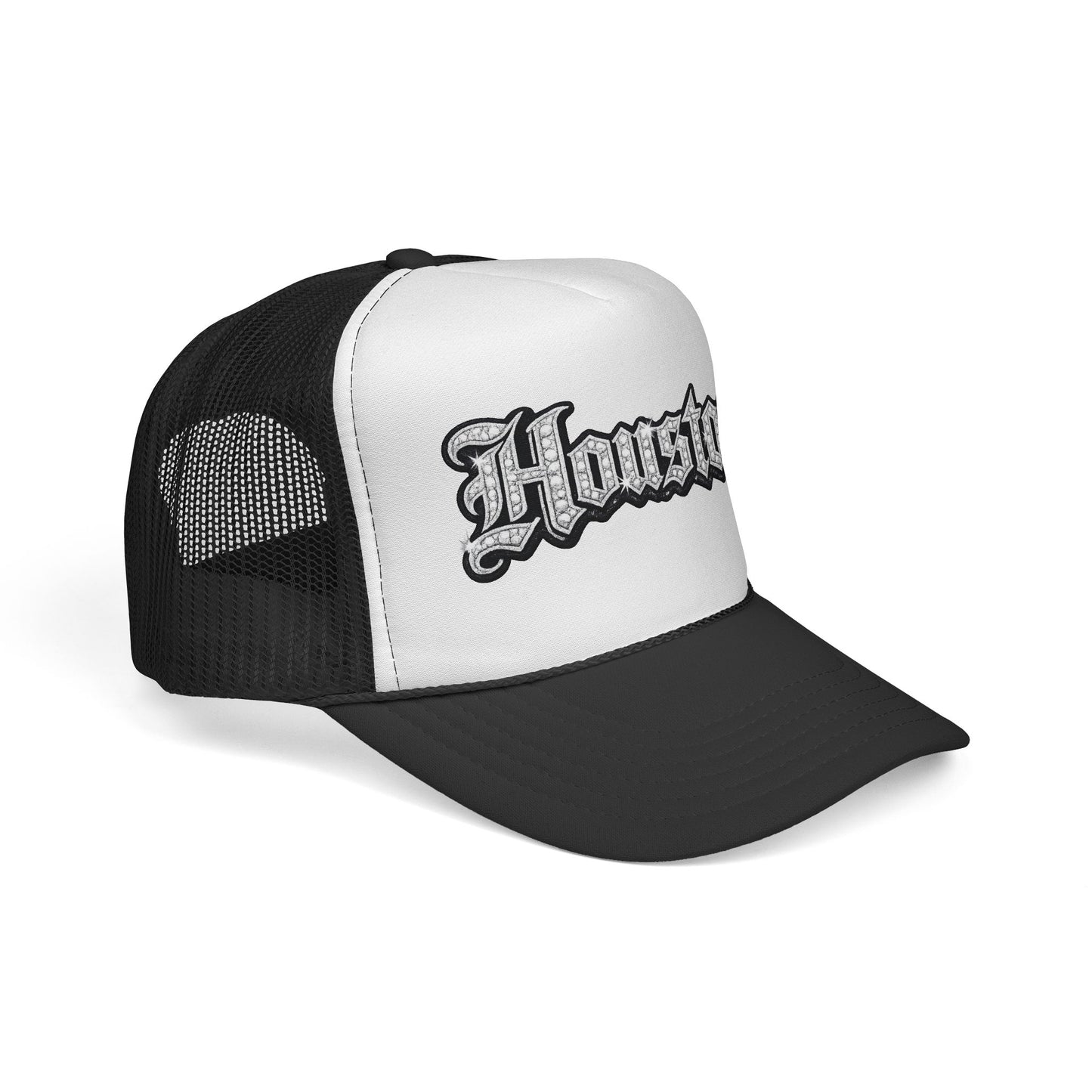 Houston Trucker Hat- Silver Old English