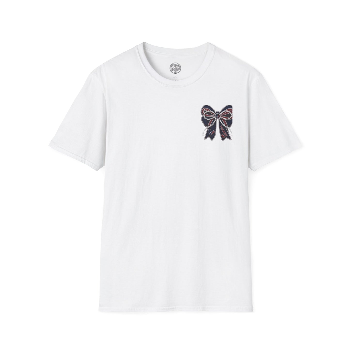 Houston Texans Double Sided Bow Design Graphic Tee