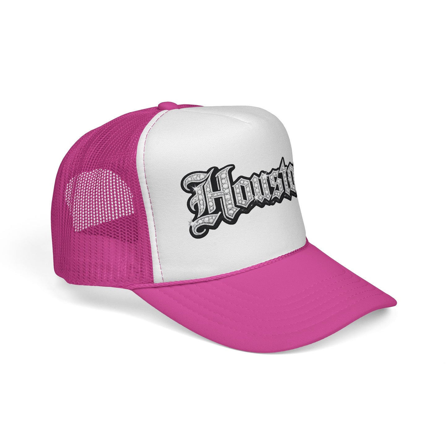 Houston Trucker Hat- Silver Old English