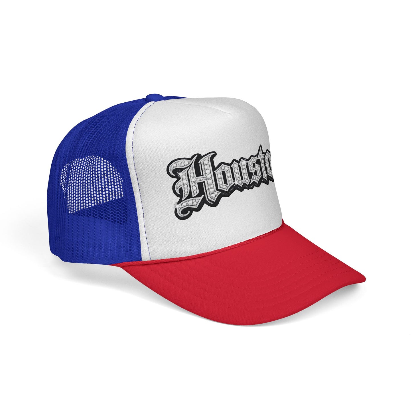 Houston Trucker Hat- Silver Old English