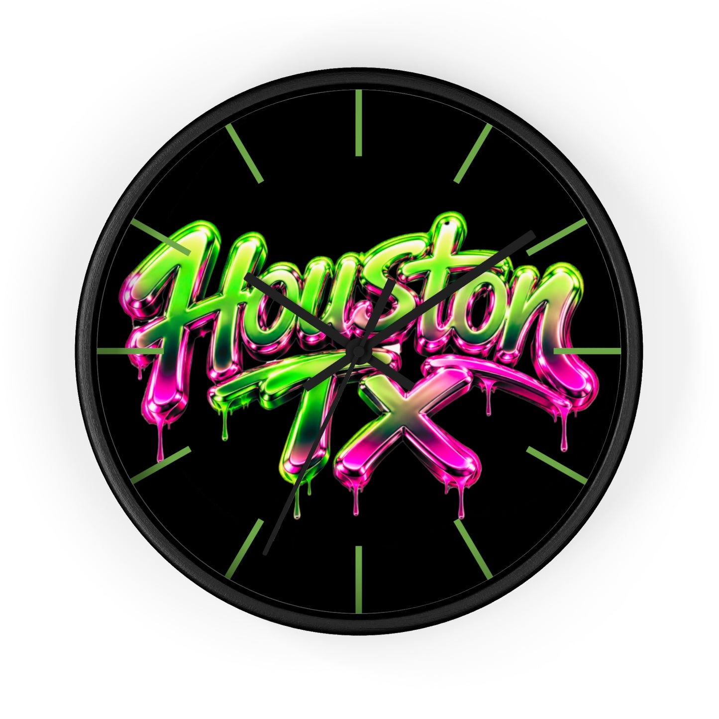 HTX Neon Graffiti Wall Clock