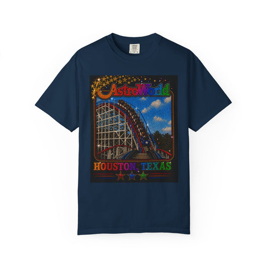 Nostalgic Houston AstroWorld Roller Coaster Unisex Tee
