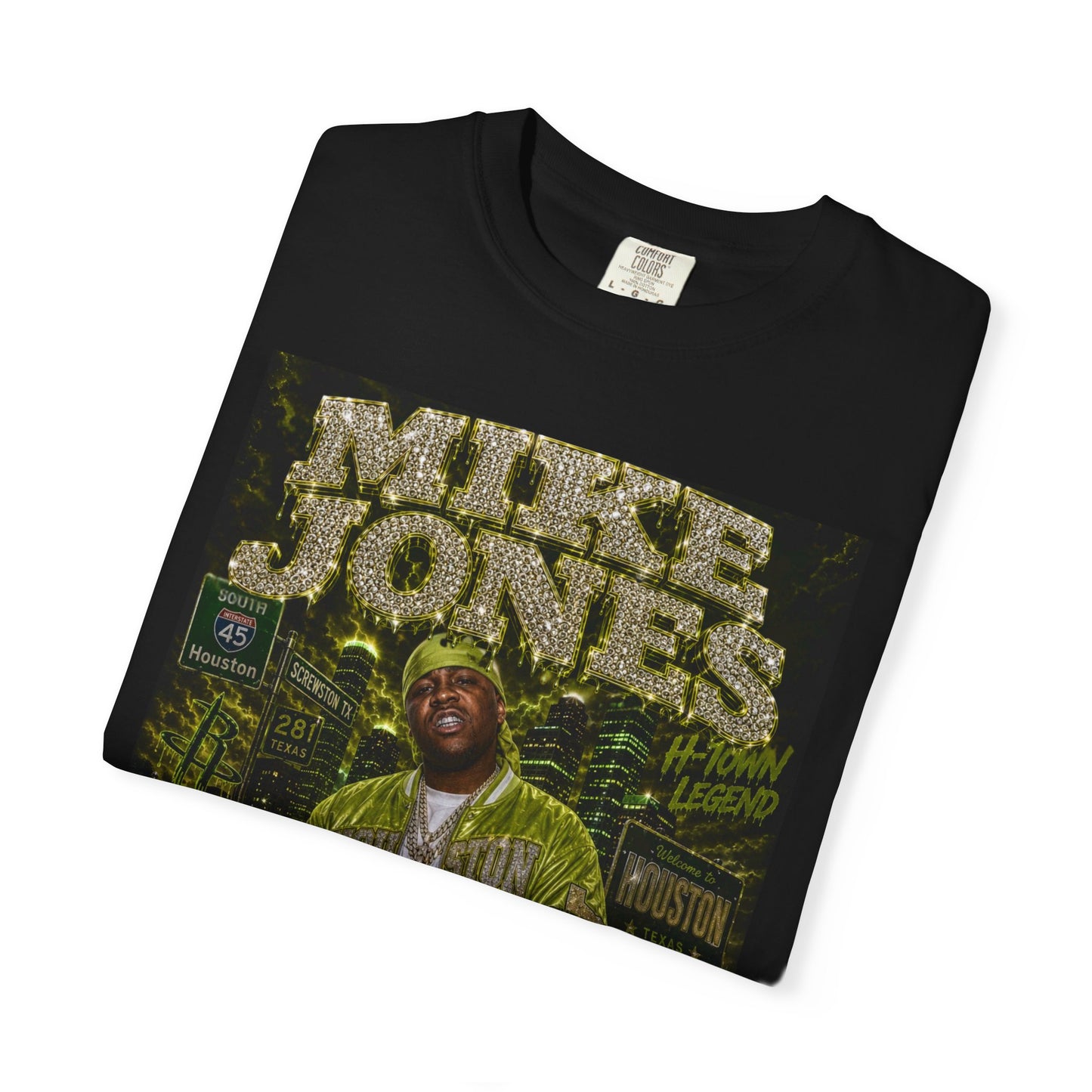 Houston Rapper Graphic Tee- Green Bling